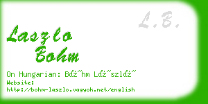 laszlo bohm business card